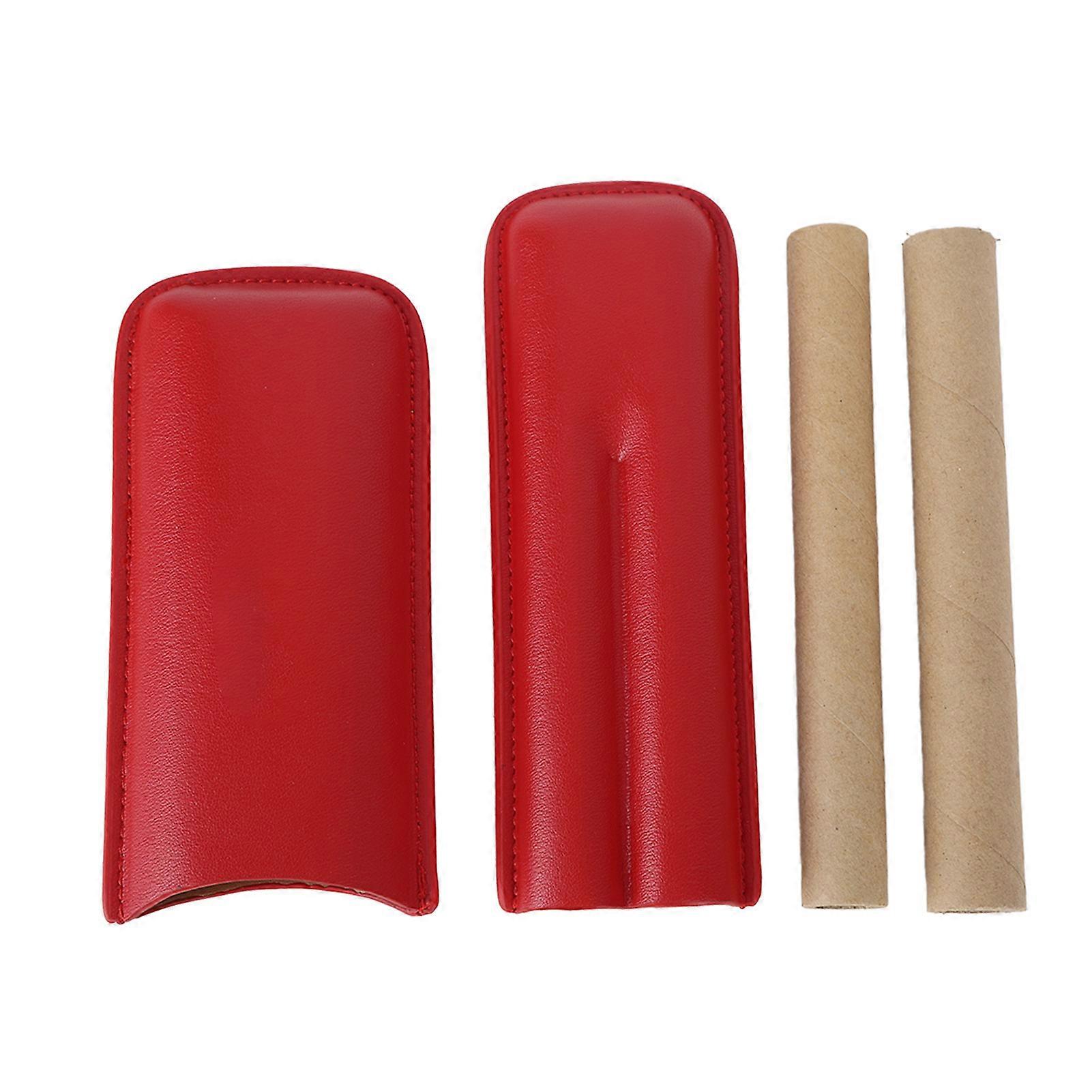 シガーケース人工皮革防水ポータブル2フィンガーシガーボックス屋外旅行用ホーム