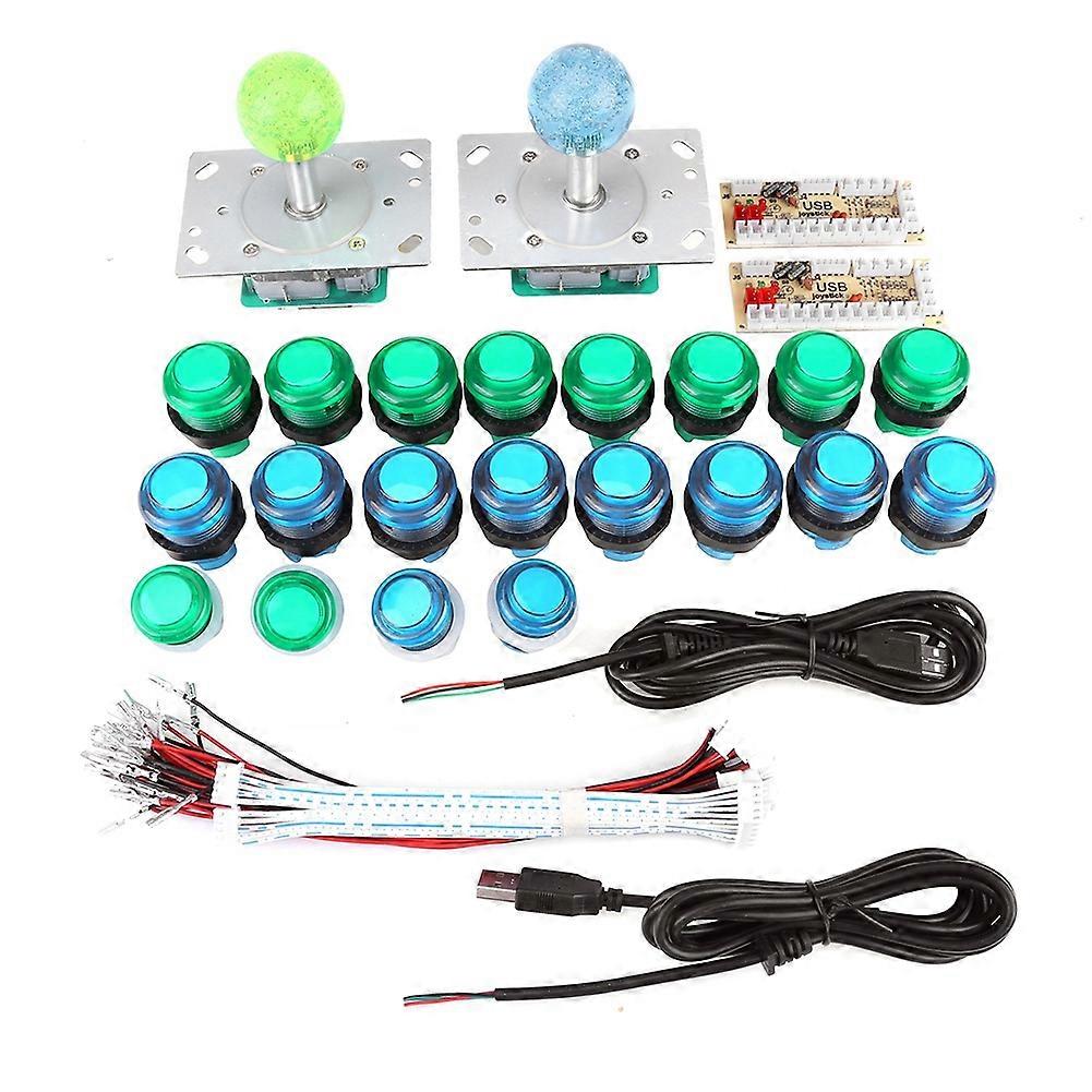 20 DIY LED Illuminated Arcade Game Buttons   2 Joysticks   2 USB Encoder Kit Game Parts Set