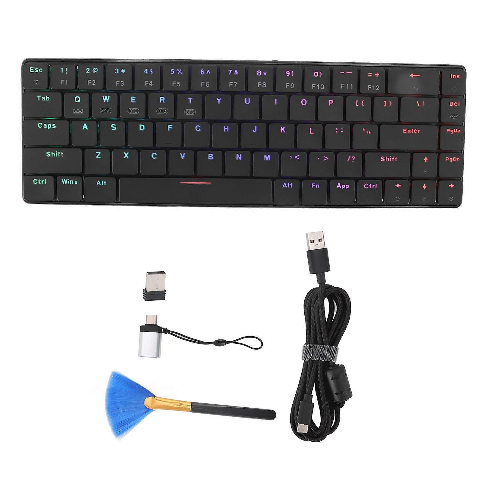 Wireless Mechanical Keyboard Bluetooth 3 Mode Wireless 69 Keys RGB Colorful Gaming Laptop Desktop Computer Keyboard