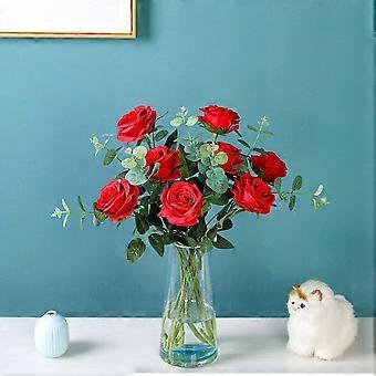 12 Pcs Rose Finte in Seta Artificiale Bouquet Fiori Finti di Rosa con Steli Lunghi Fiori artificiali Fiori Artificiali Rose Finte Fiori artificiali, per Decorazioni per la Casa di Nozze(Champagne