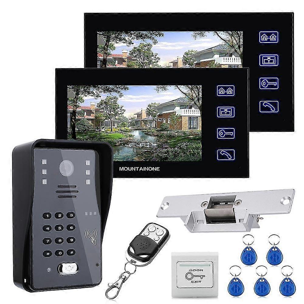 Sistema de intercomunicación de videoportero lcd / cámara al aire libre Cerradura de ataque eléctrico