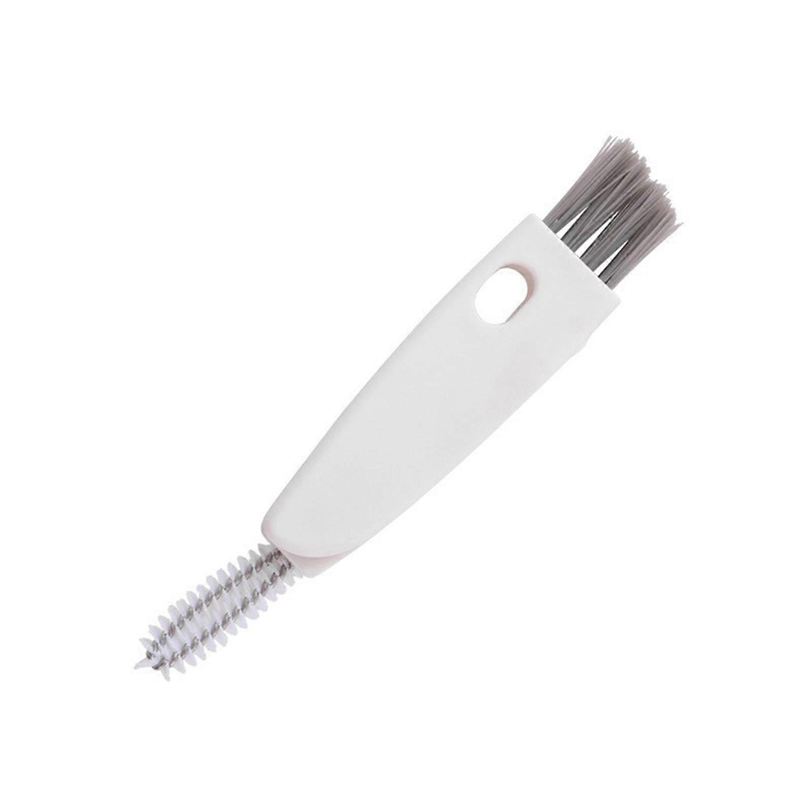 Multi-purpose Crevice Cleaning Brush White Plastic Handle With Eddies Brush HeadDouble Sided Brush Head Design Easily Cleans Hard To Attainment Areas