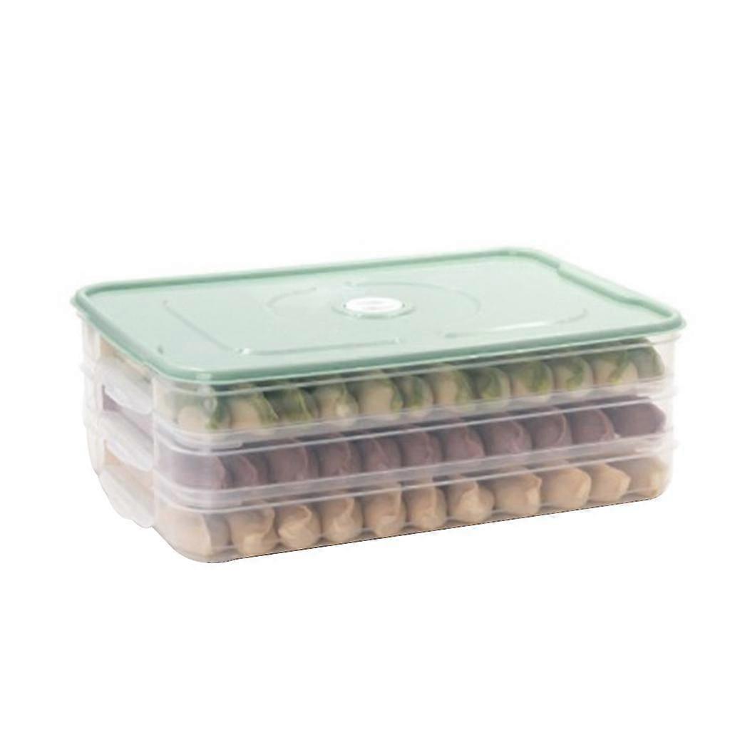 KINCJON Multi-layer Refrigerator Dumplings Box With Lid Food Preservation Tray Plastic For Case Stackable Kitchen Storage Organizer