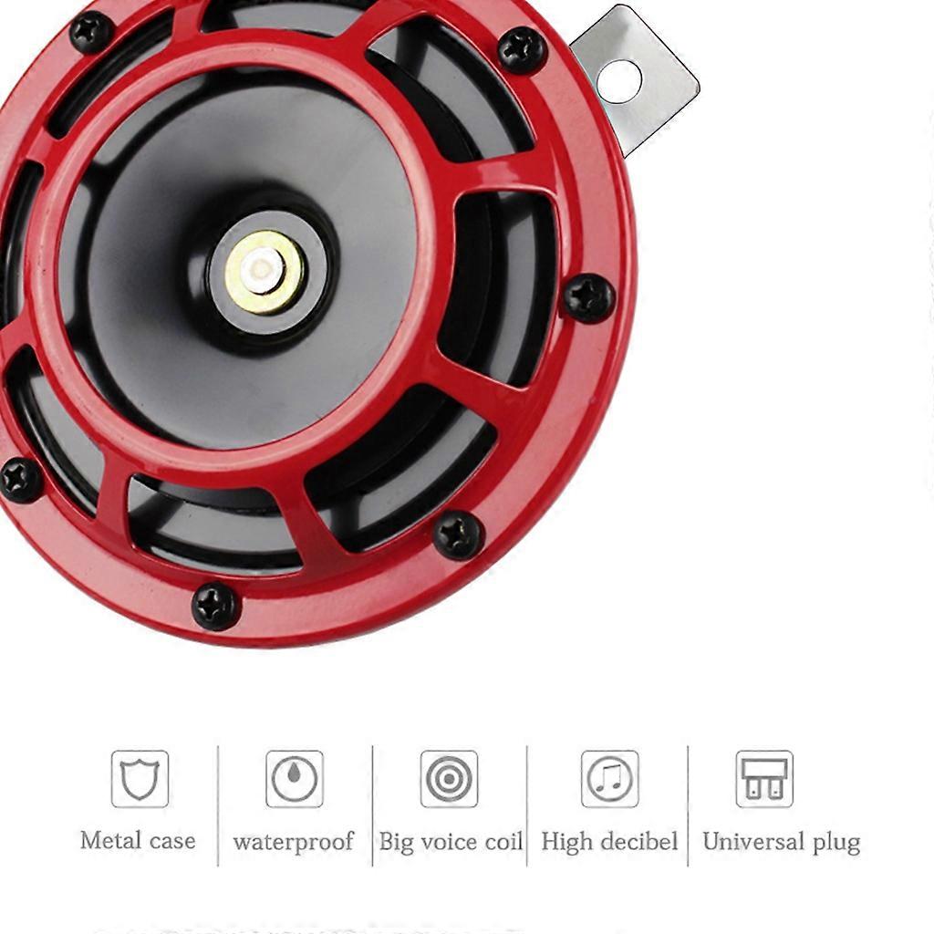 thumbnail image 2 of 2x 12V 300DB Super Loud Train Horns – Waterproof Stainless Steel For Car, Truck, SUV, Boat (Red) 2 of 6