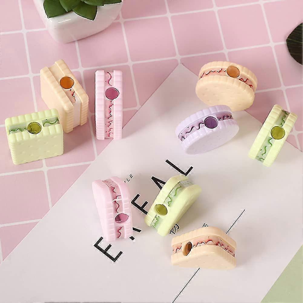 4pcs Dummy Biscuit Sharpener Pencil Sharpener Stationery (Random Style and Color) - DD01