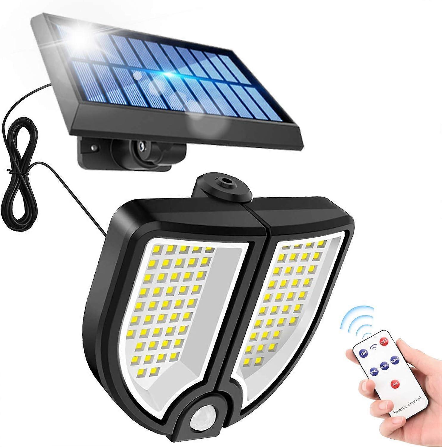Outdoor Solar Light with Motion Detector, 90LED Separable Solar Panel Floodlight