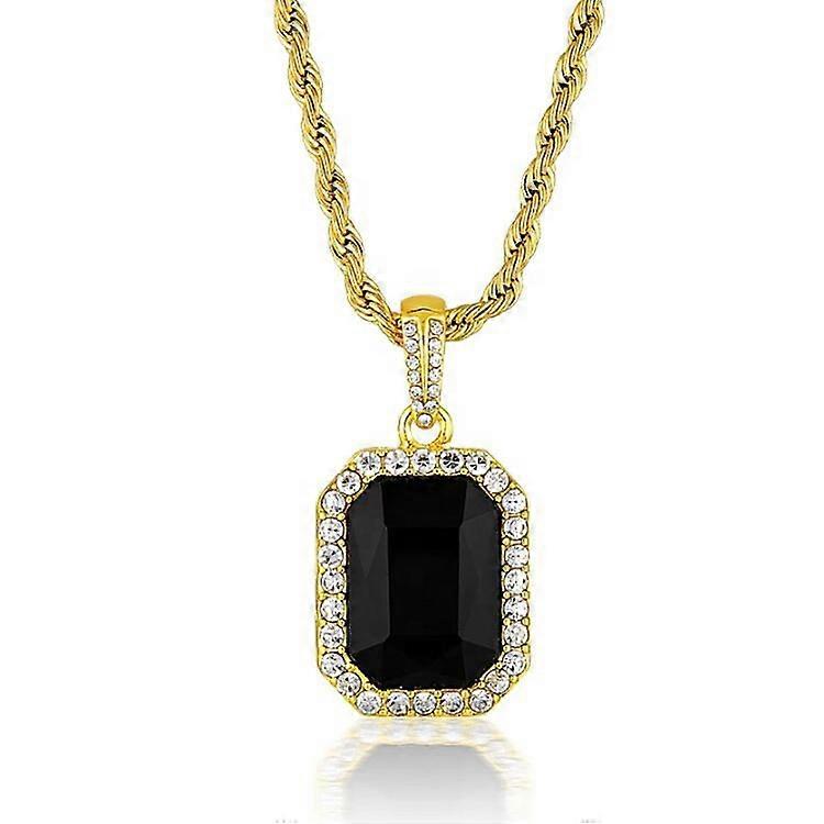 Collier pendentif onyx noir