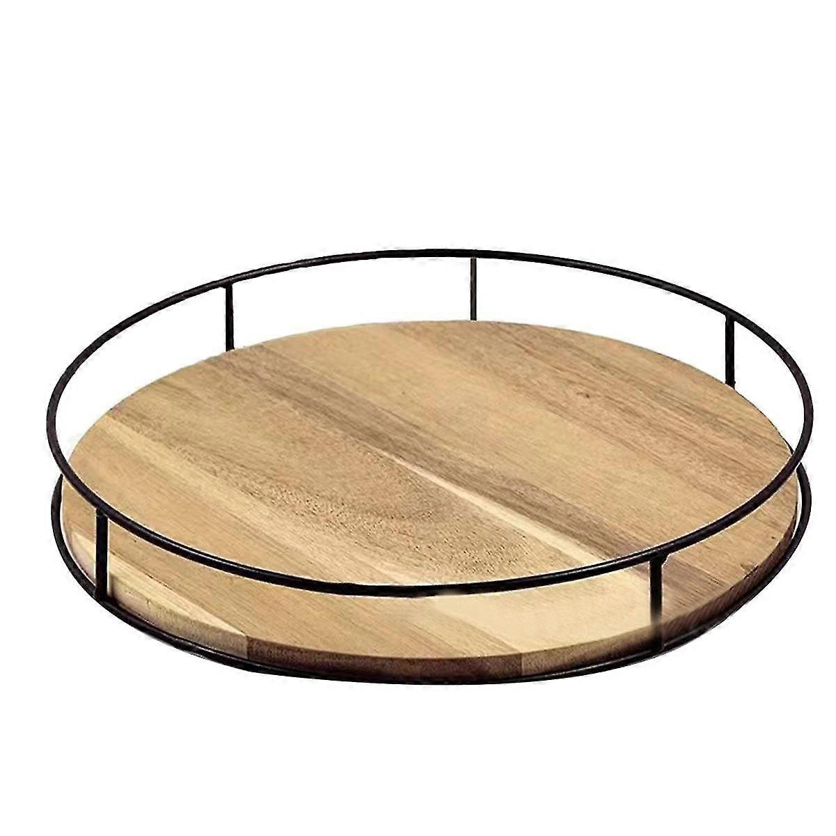 12 Inch Lazy Organizer - Non-skid Wood Turntable Organizer For Cabinet, Pantry, Kitchen Countertop