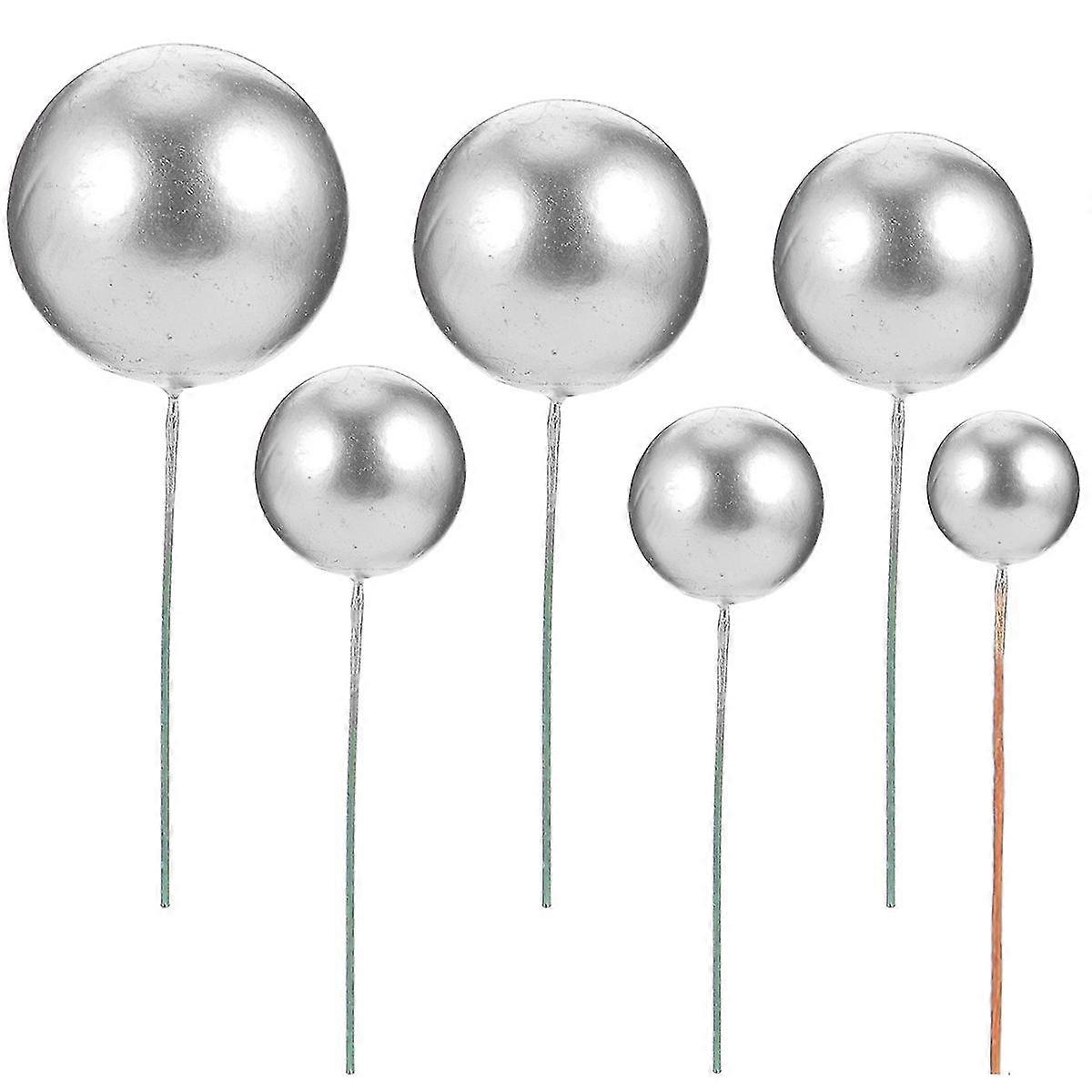 30 Pcs Ball Shape Cake Topper Decorative Birthday Cake Dessert Props