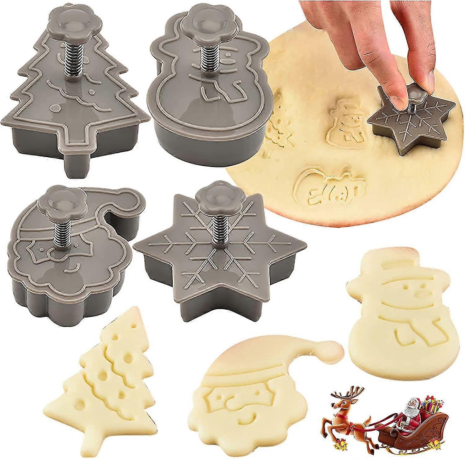 Cake Baking Tools Cookie Cutter PP Plastic Christmas Dimensional Cookie Cutter Set Baking Cookie Mould