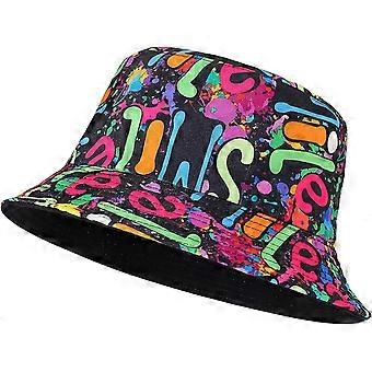 Unisex Bucket Hat Summer Travel Sun Fisherman Hats Reversible