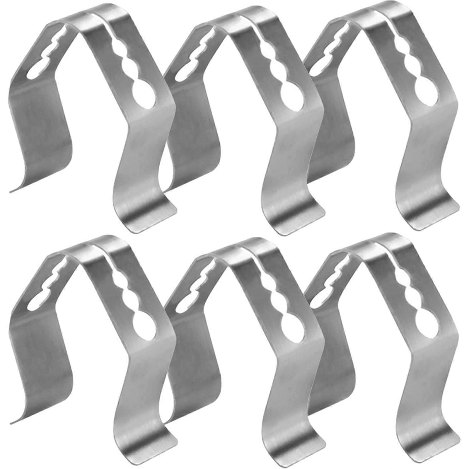 6pcs/pack Three-hole Barbecue Probe Clip Stainless Steel Grill Clip Thermometer Probe Clip Holder