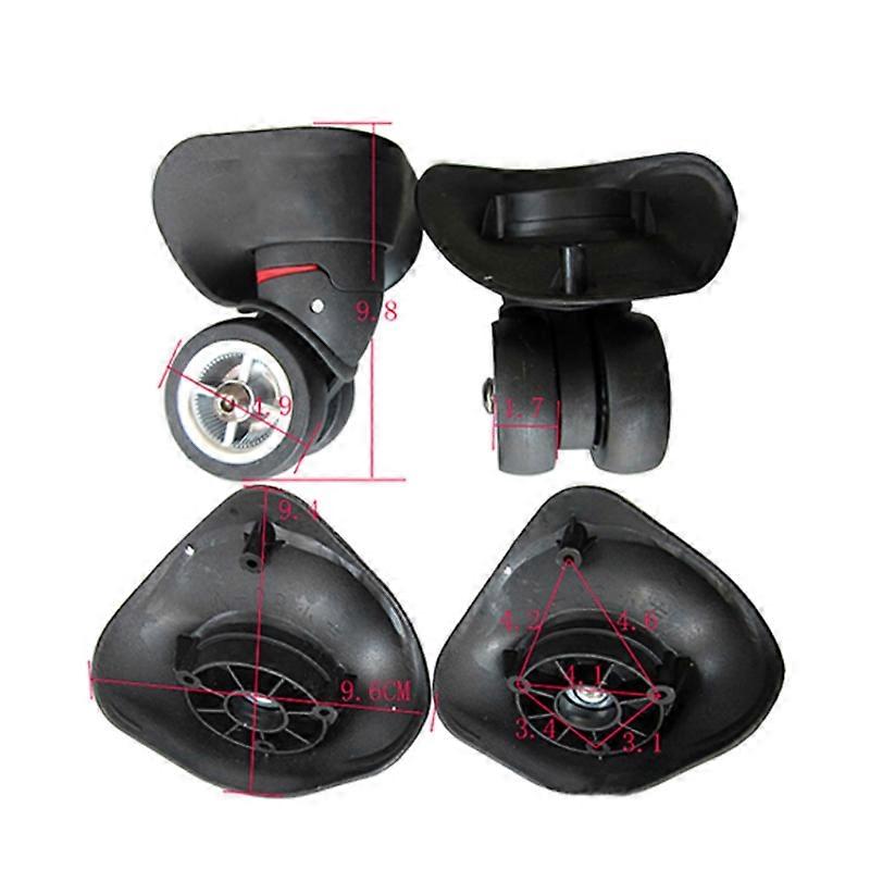 2pcs Rubber Swivel Wheels 360 Degree Rotation Suitcase Replacement Casters