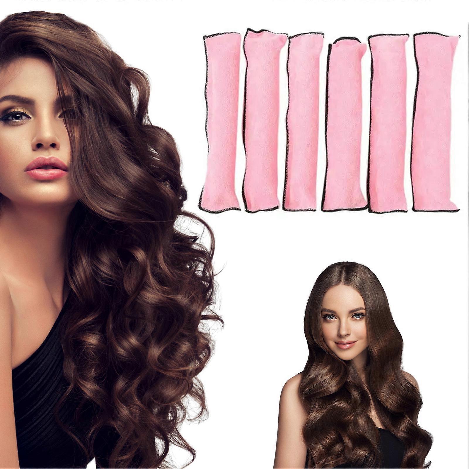 6pcs Heatless Curling Wand Lazy Curling Wand with Sponge Iron Wire for Salon Hairdressing Styling Tools