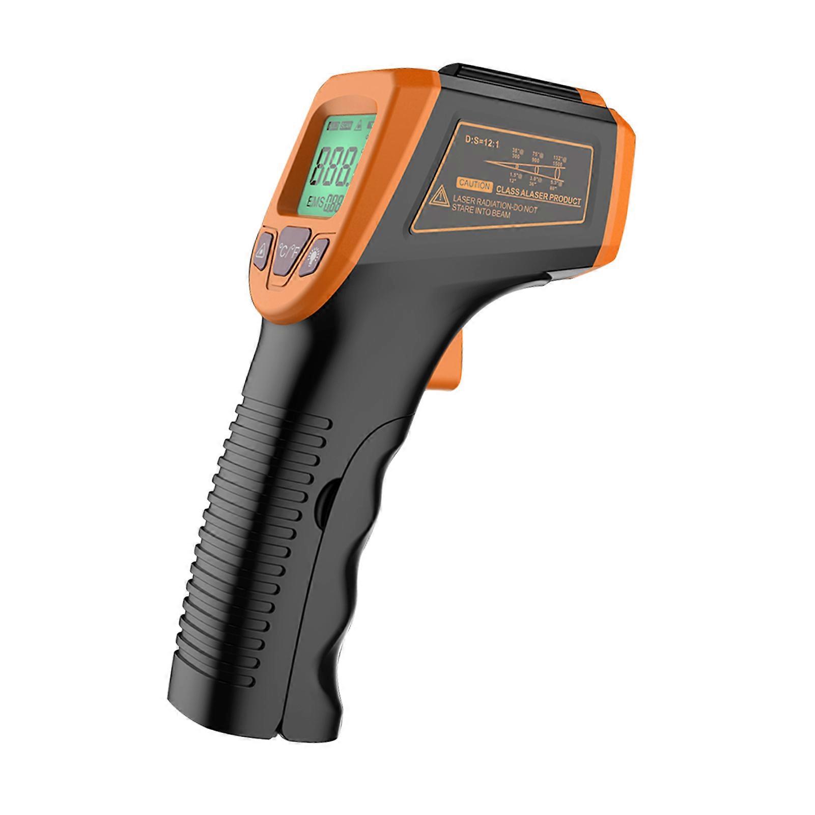 Infrared Thermometer, Non-Contact Digital Laser Temperature Gun -58F to 1112F (-50C to 600C) with LCD Display,orange