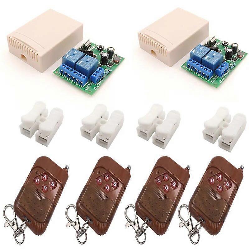 Wenqia 433MHz rf 500m Remote Control Switch AC 85V~220V 10A 2CH 2 gangs Relay Receiver and transmitter for Light\ LED controller