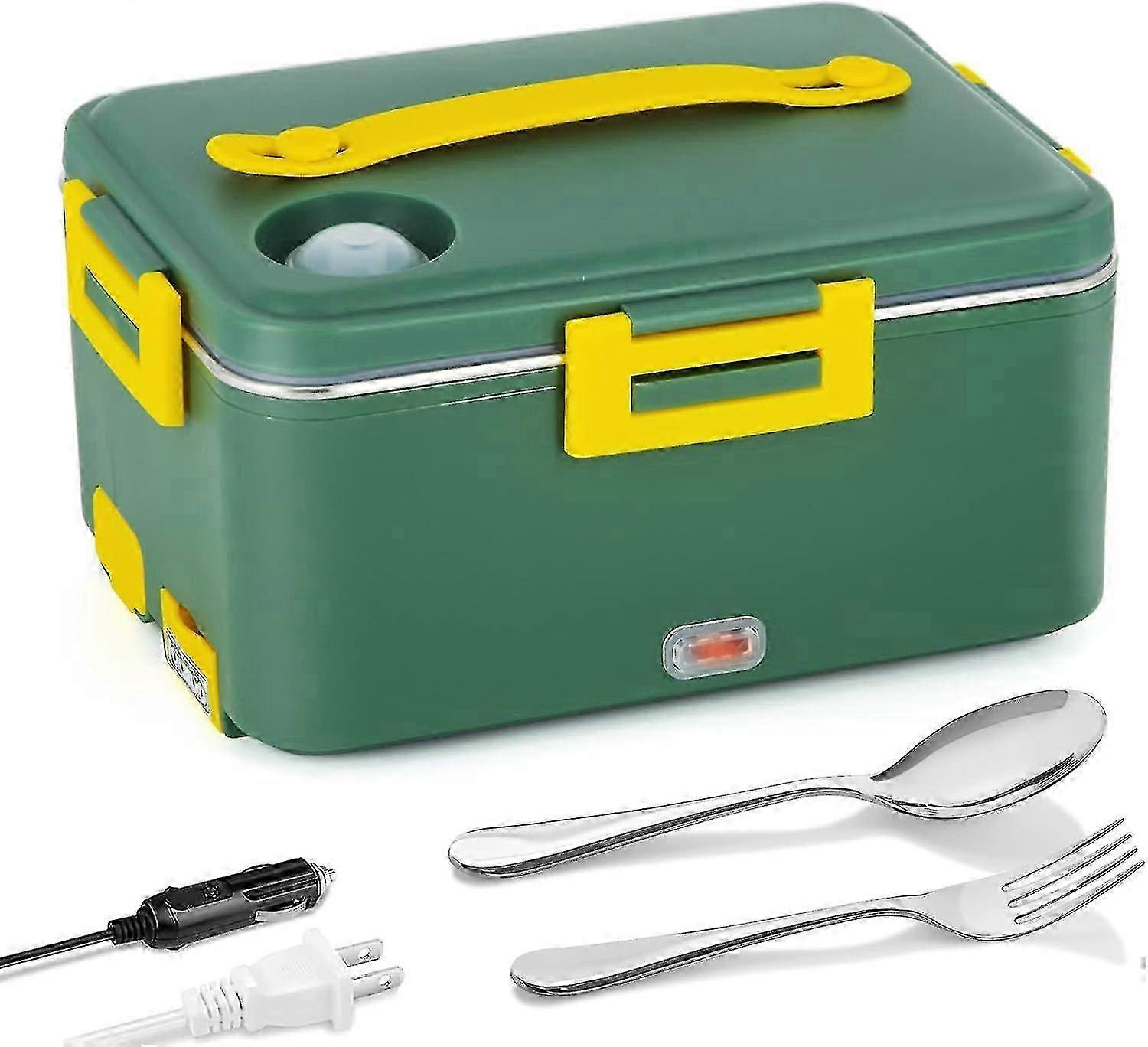 80W Electric Lunch Box Food Warmer 1.8L Upgraded Fast Heating Lunch Box for Adults 3 in 1 Portable Microwave 12V/24V 110V Food Warmer Lunch Box for Ca