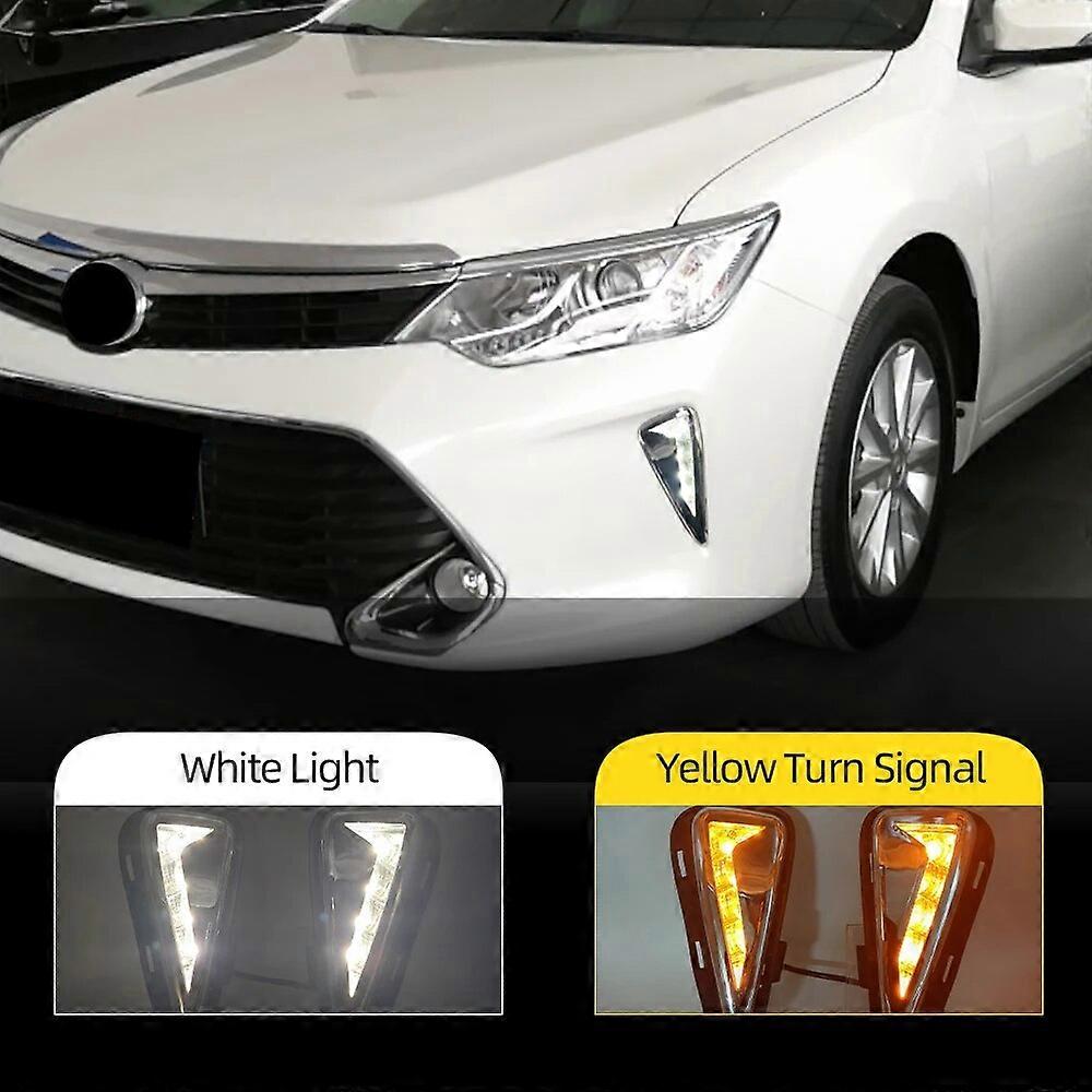 1 Set Car LED DRL For Toyota Camry 2015 2016 2017 Daytime Running Light Headlight headlights fog lights fog lamp Driving Lamp