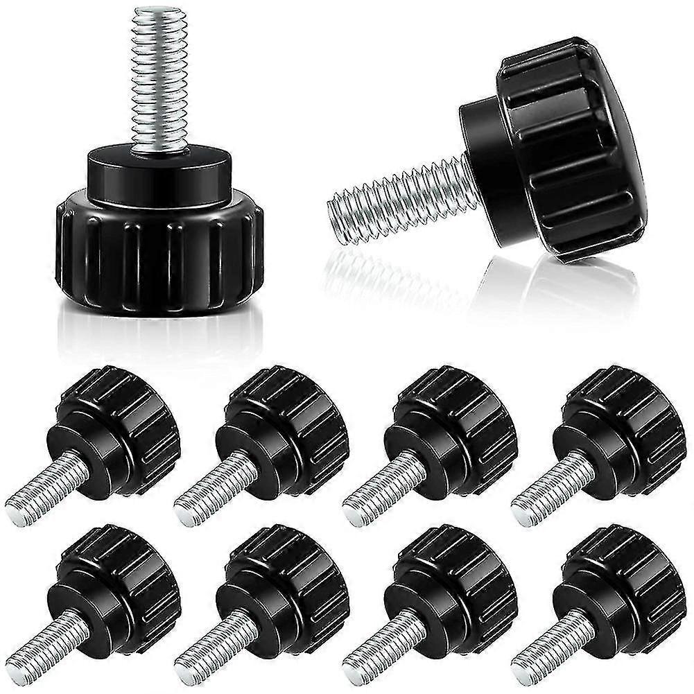 M4 X 10 mm karbonstål gjenget riflet tommelskrue, svart (10)