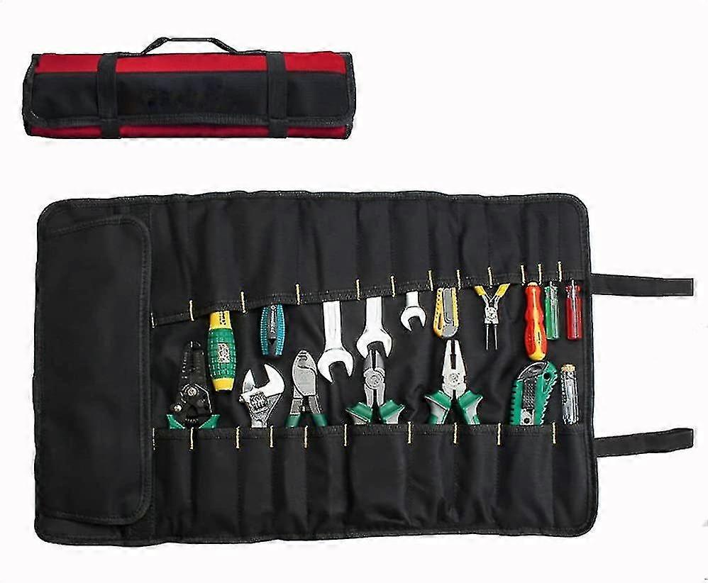 Roll-up Tool Bag 37 Multi-purpose Pockets To Store Your Tools - Red