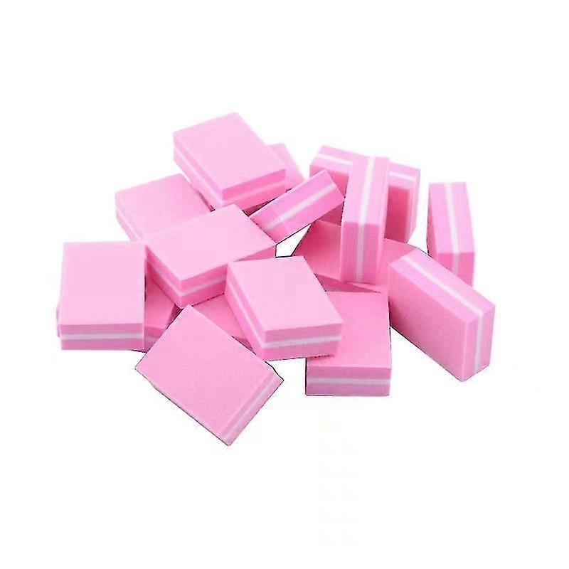 Mini Square Sponge File Nail Tool Small Square High Elastic Sponge Polishing Tofu Block Sponge Nail File (20pcs, Pink)