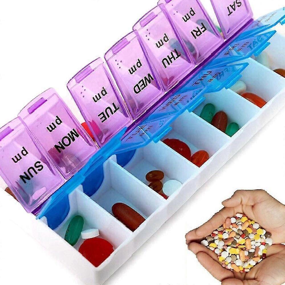 7 Day Am/pm Pills Dispenser Box Weekly Storage Cases Tablet Organizers
