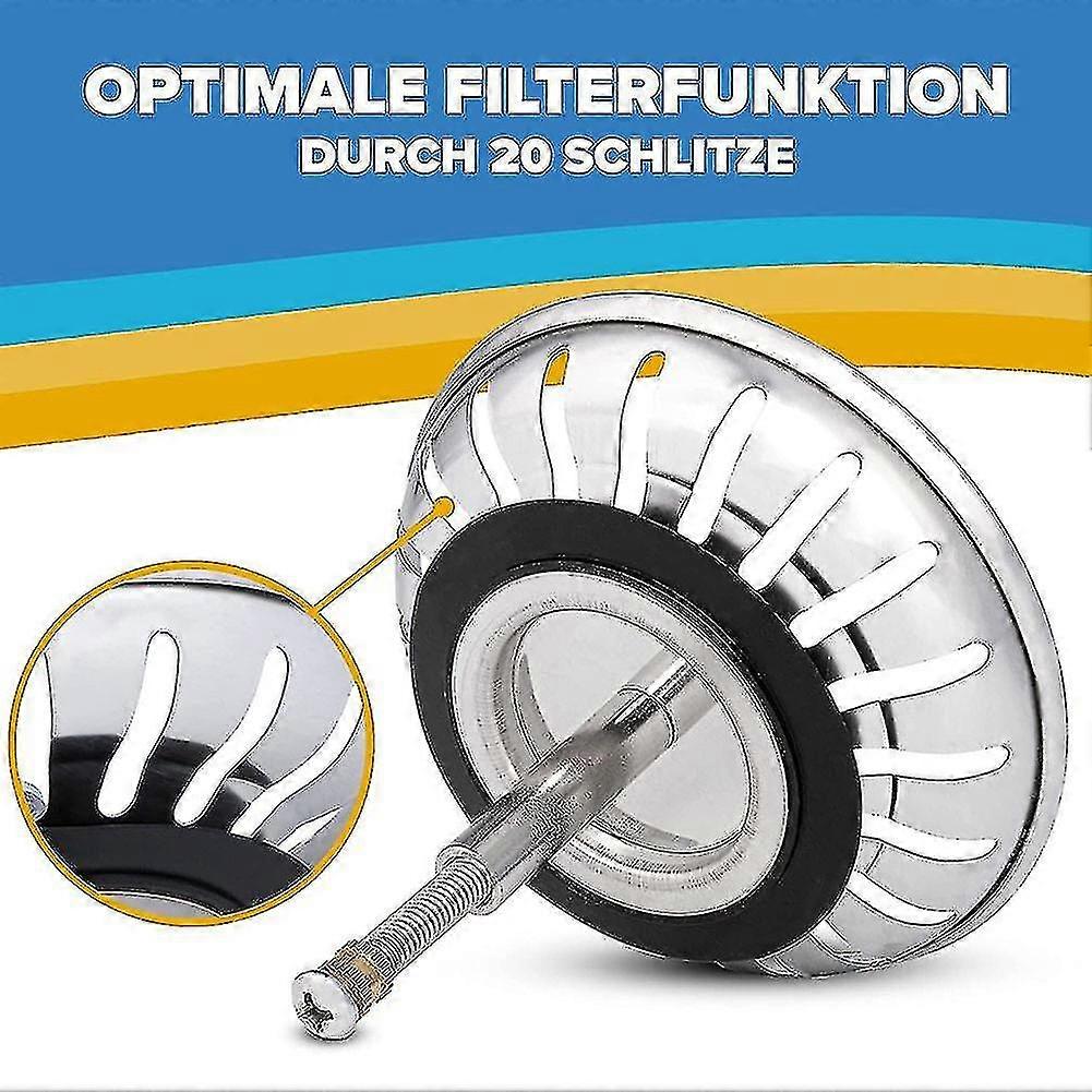 79/82mm For Blanco Replacement Adjustable Kitchen Sink Drain Strainer Rustproof Stainless Steel Sink Strainer With Plug Function