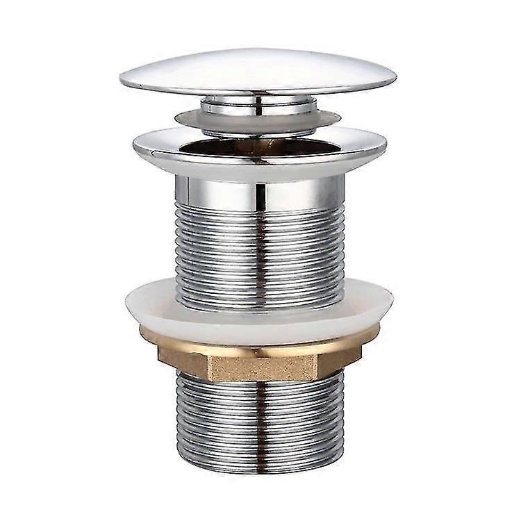 Universal Pop-up Sink Stopper - Anti-clog Corrosion Resistant Bathroom Sink Stopper, Waste Stopper With Installation Tool, Brass One Size Silver