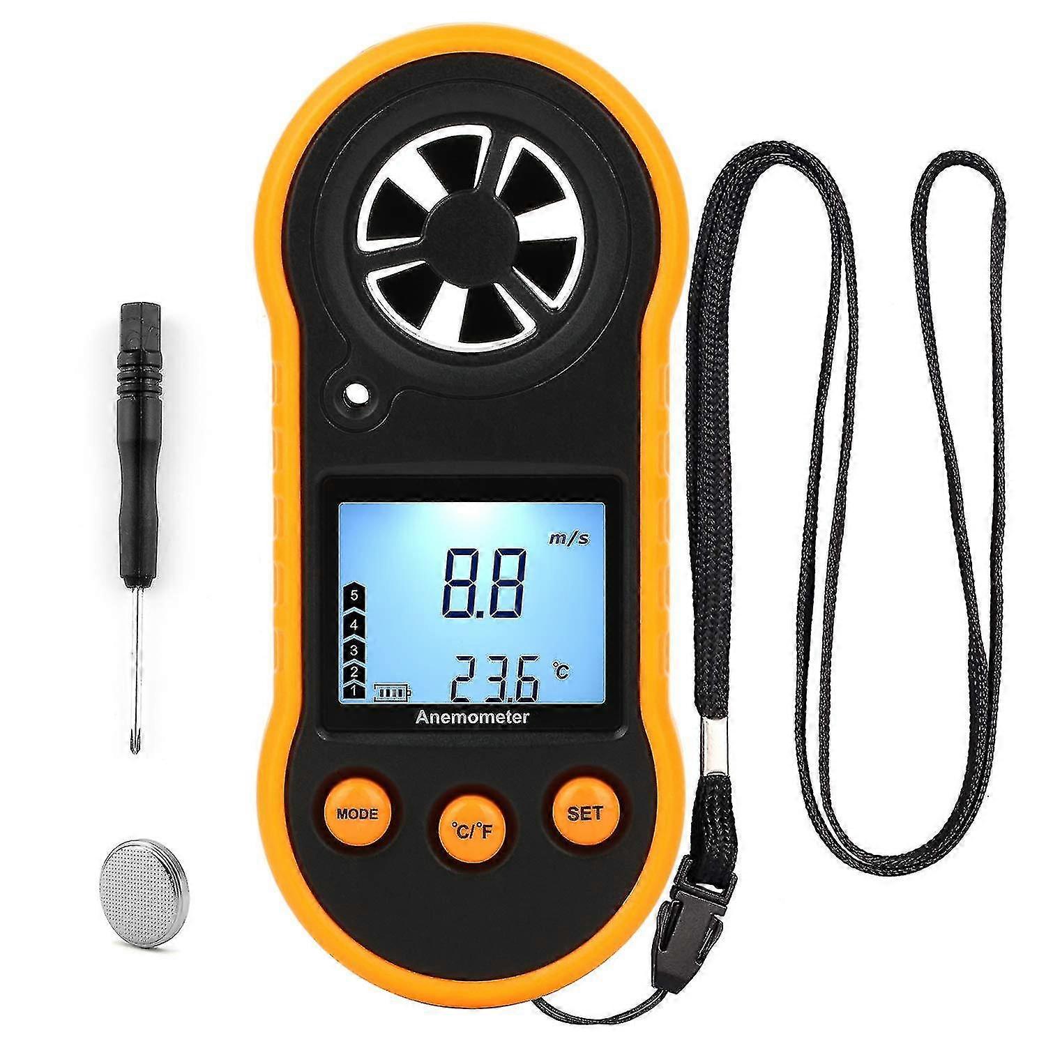 Digital Wind Speed Meter Anemometer Handhled Wind Gauges Air Flow Velocity Meter For Measuring Wind Chill Temperature Speed, Wind Meter-