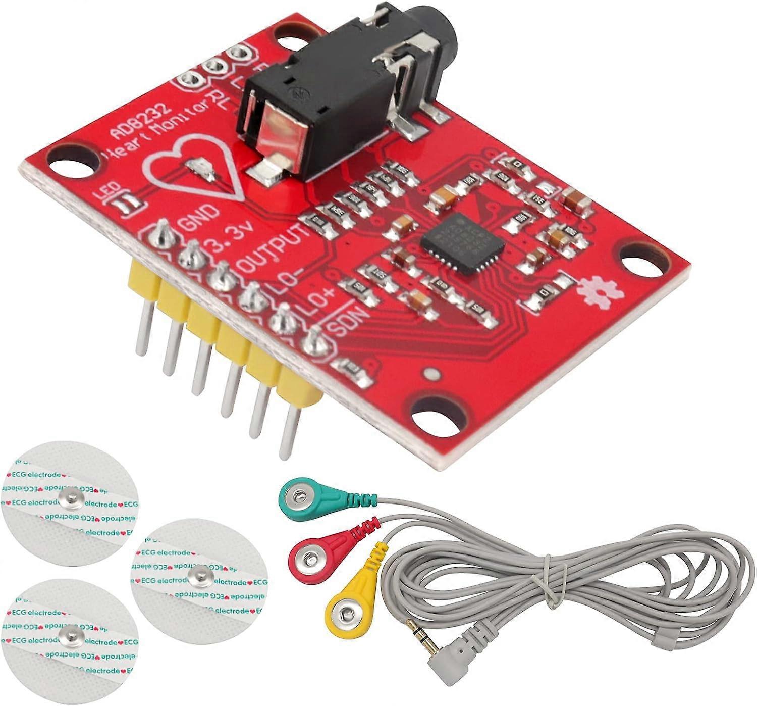 ECG Module AD8232 Cardiac Pulse Measurement ECG, Heart Rate Sensor Module E