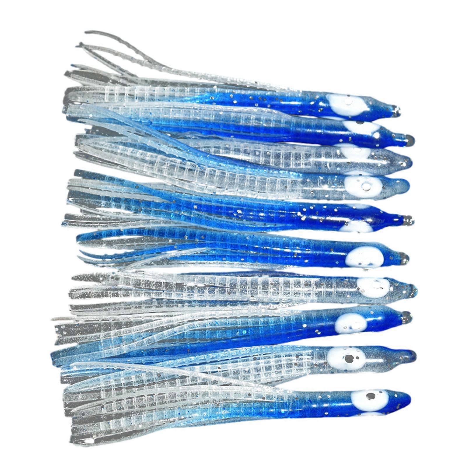 10Pcs 7cm Fishing Bait Realistic Fisheye Luminous Simulation Tempting Angling Soft Rubber Needle Luminous Octopus Lure Outdoor Fishing Kaesi