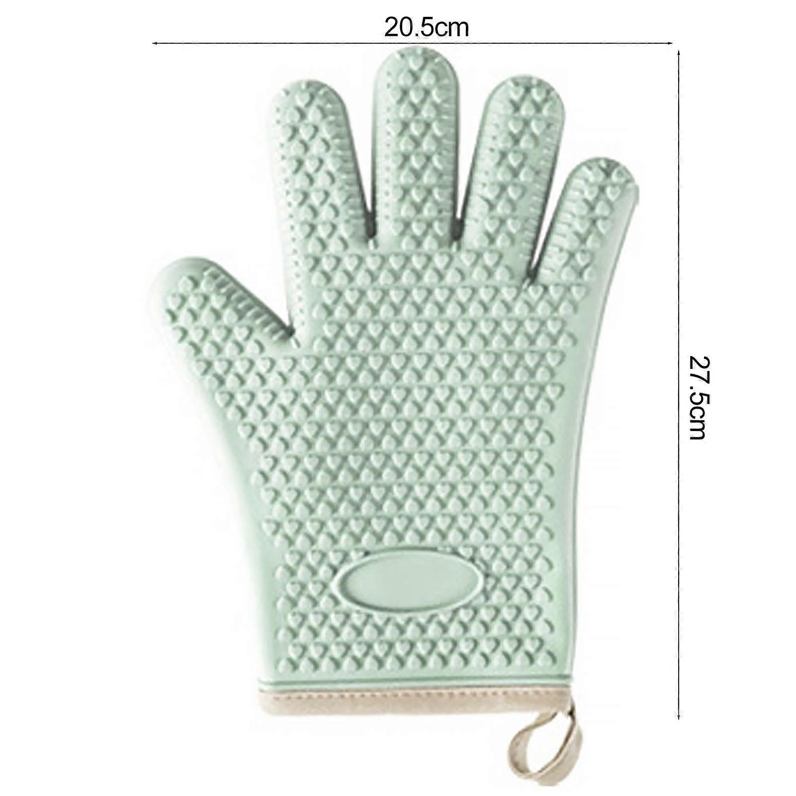 1Pc Baking Glove Ultra-thick Heat-Resistant Reusable Non-slip Texture Easy to Clean Anti-scald Silicone High-Temperature Resistant Oven Baking Mitt Ki