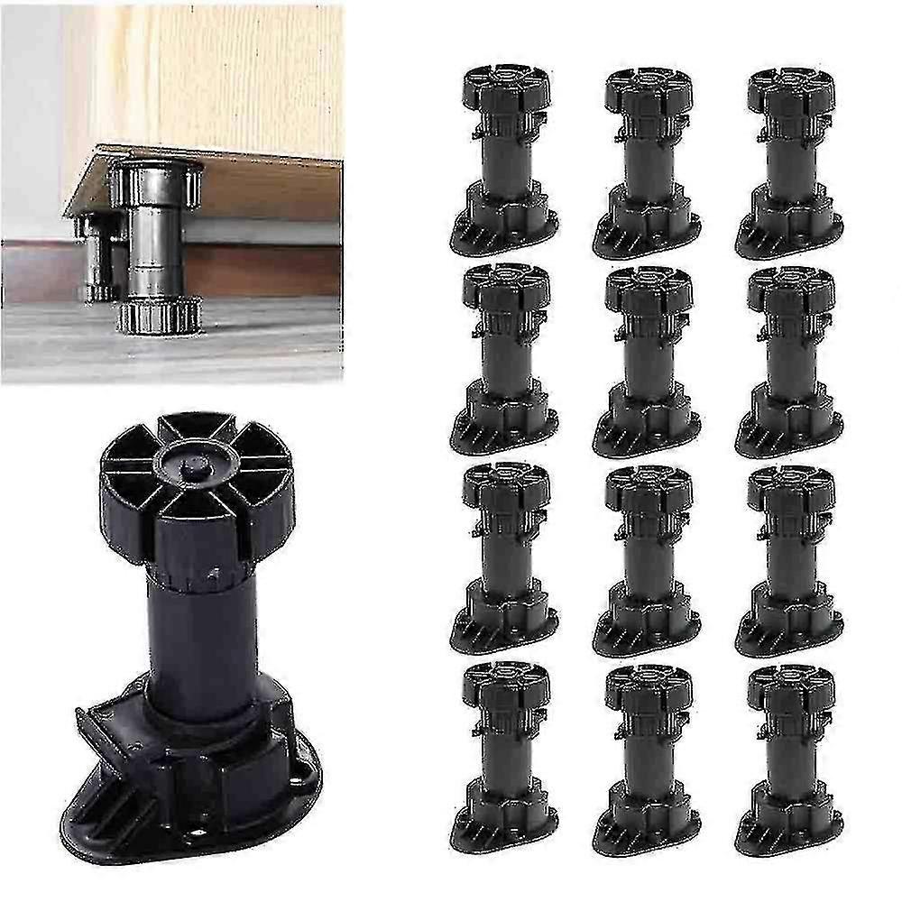 12pcs גובה מתכוונן ארון פלסטיק ארון רגל רגל מטבח יחידת ארון רגליים פלסטיק רגליים מתכווננות רגליים