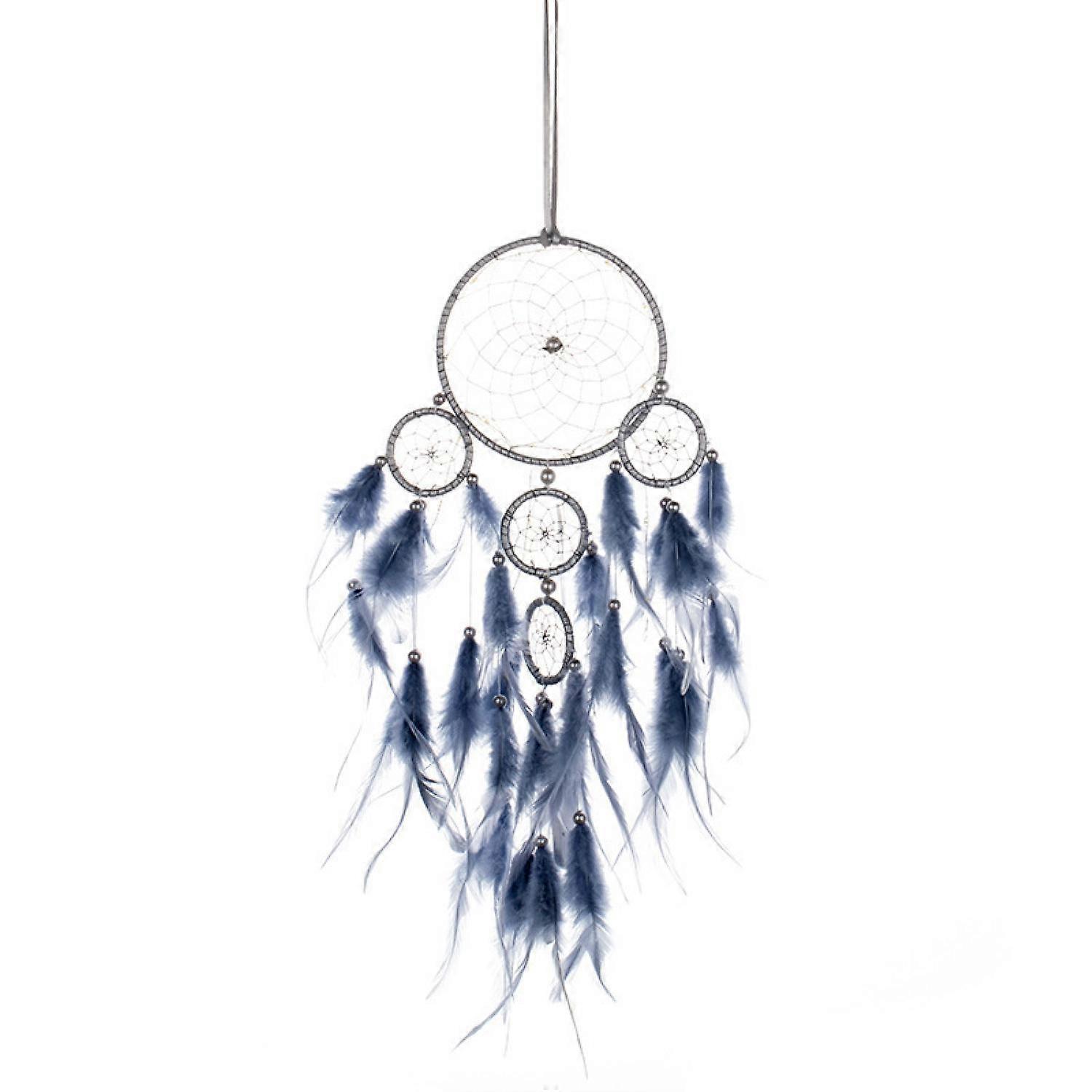 Light Blue Feather Dream Catcher Wind Chimes