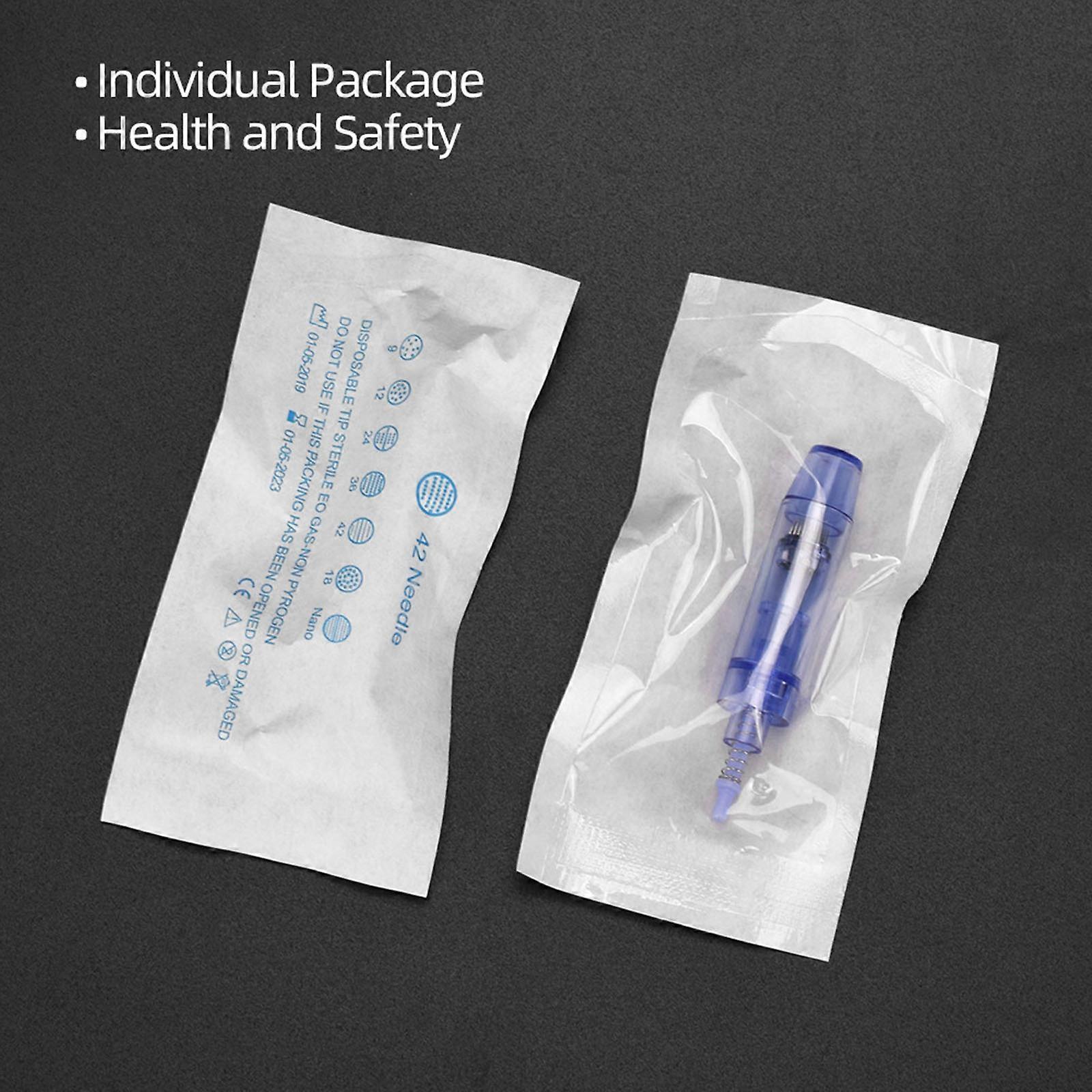 Blue microneedle needles suitable for beauty electric microcrystal pen 10 sets of replacement needles small square crystal nano needles