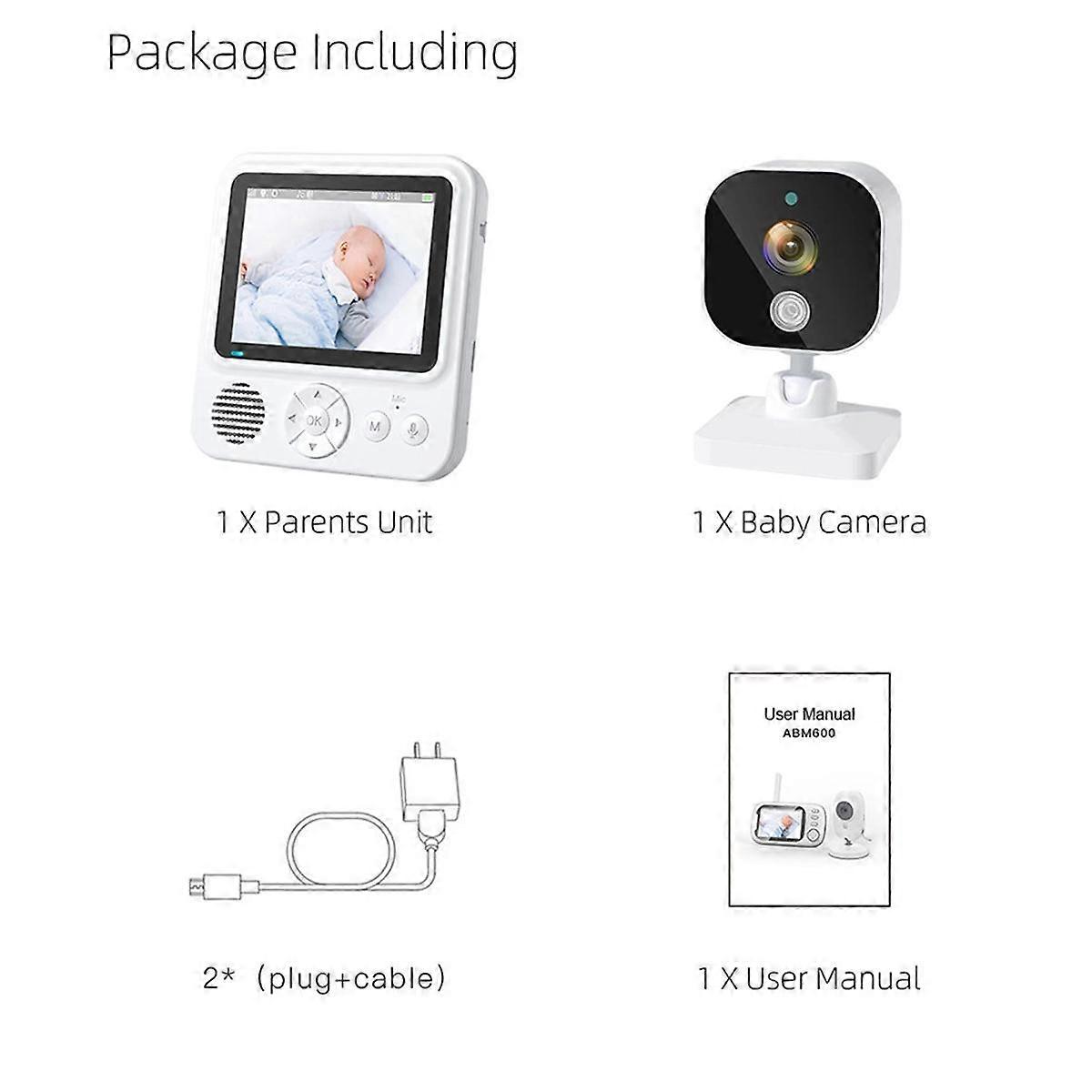 2.8Inch Wireles Baby Monitor with Camera Audio 2-Way Talk Video Babyphone IPS Screen Baby Videophon