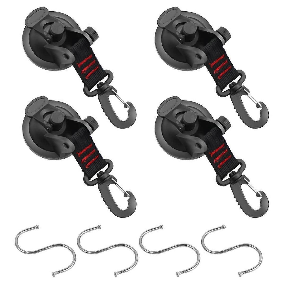 Suction Cup Anchor with Attachment, 4 Pieces Suction Cup Hooks Extra Strong Suction Cup Mounting Ho