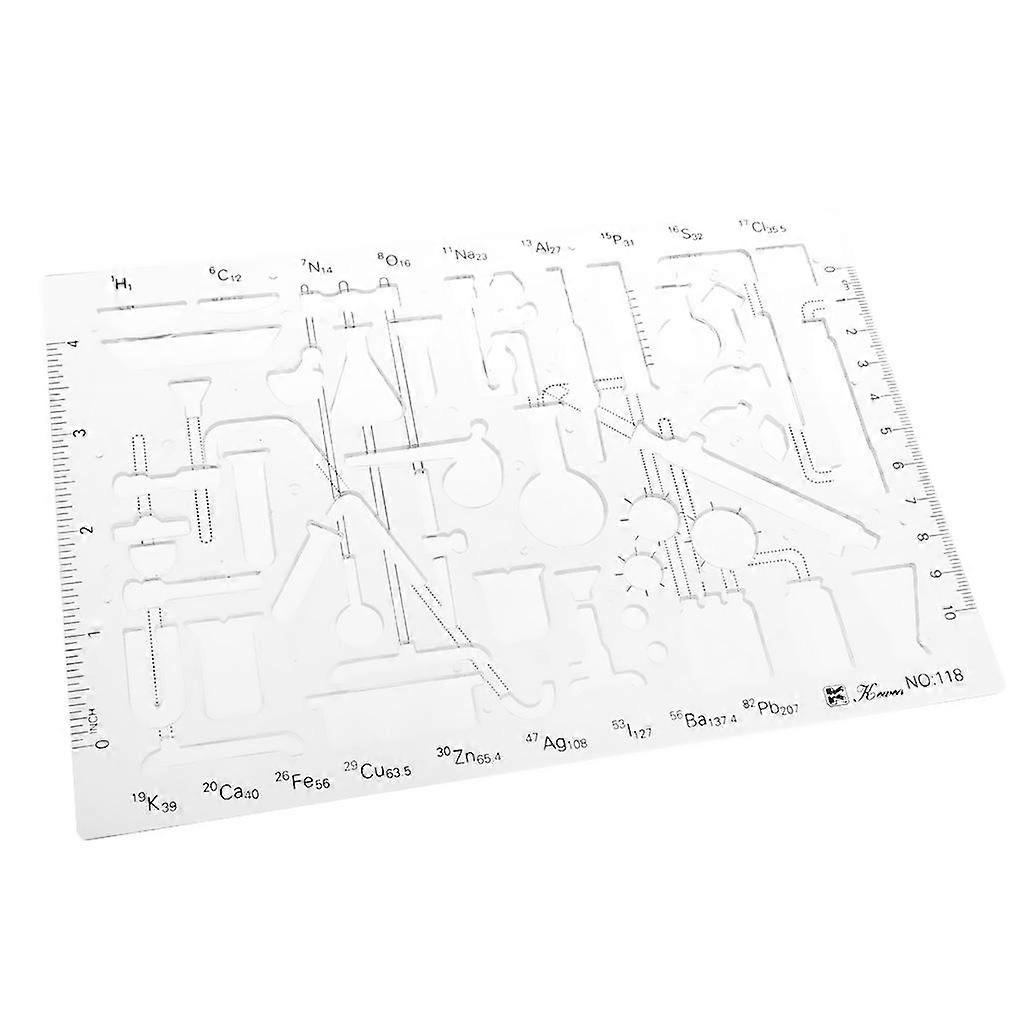 Plastic Drawing Tools Multipurpose Mathematics Template Ruler 208x142mm