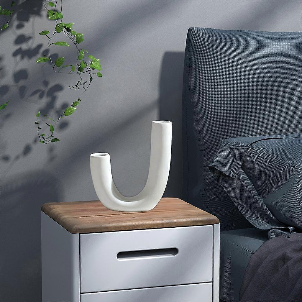 2x Elegant Ceramic Vase Modern Decorative Bud Office Cafe Studio Decor Vase