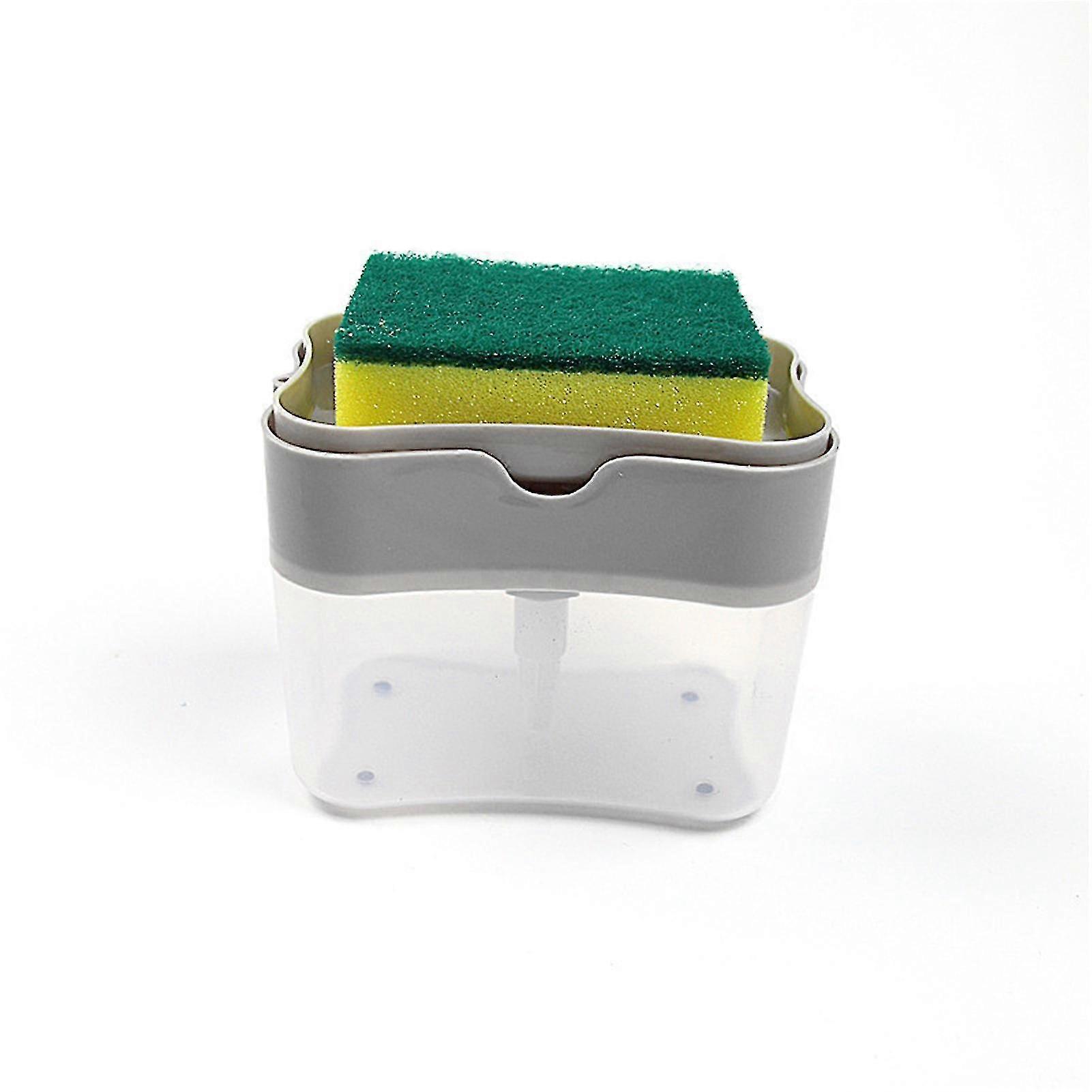 Gray Countertop Soap Dispenser Caddy for Kitchen Sink