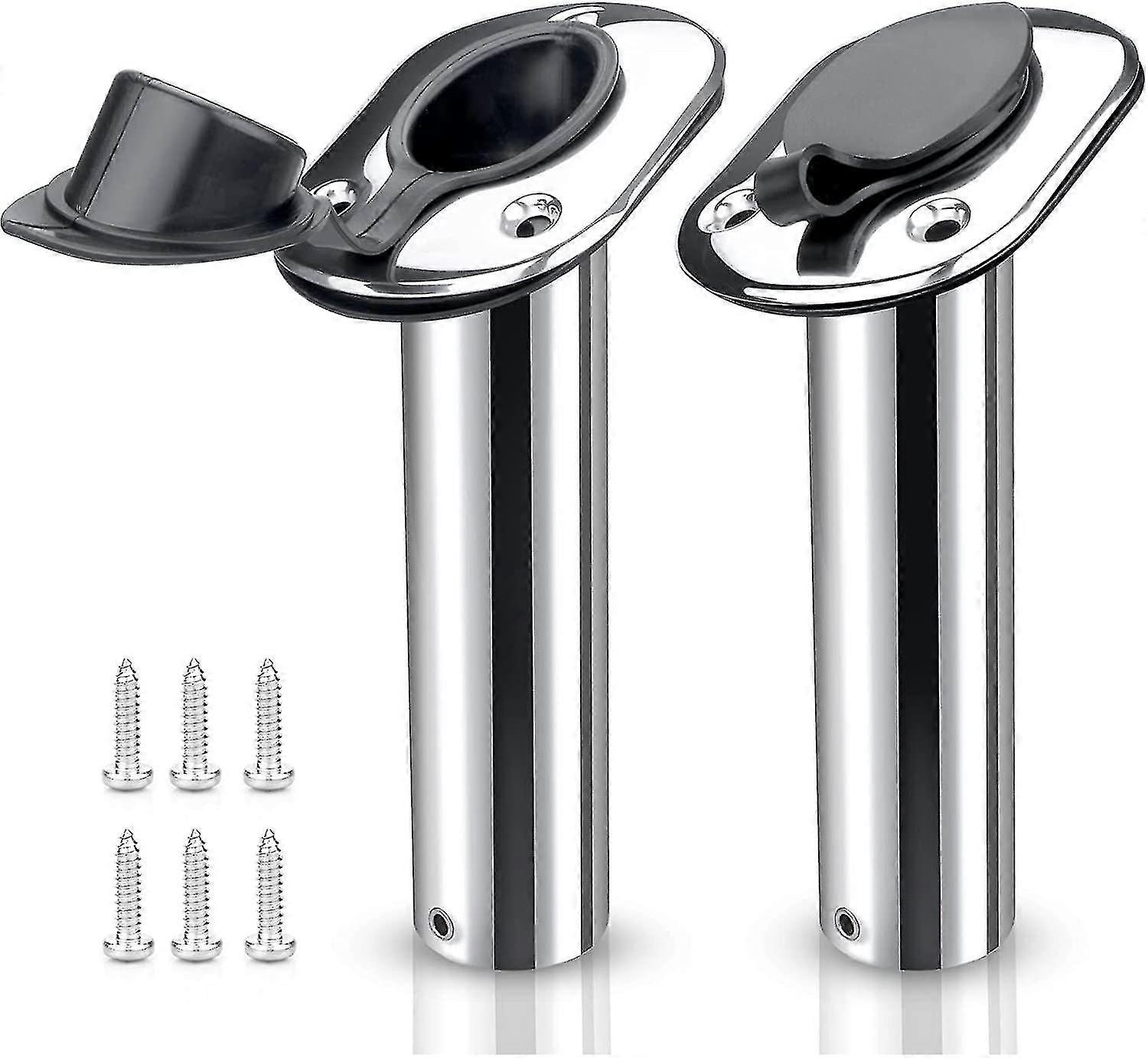 2PCS الفولاذ المقاوم للصدأ الصيد قضيب حامل (30 درجة