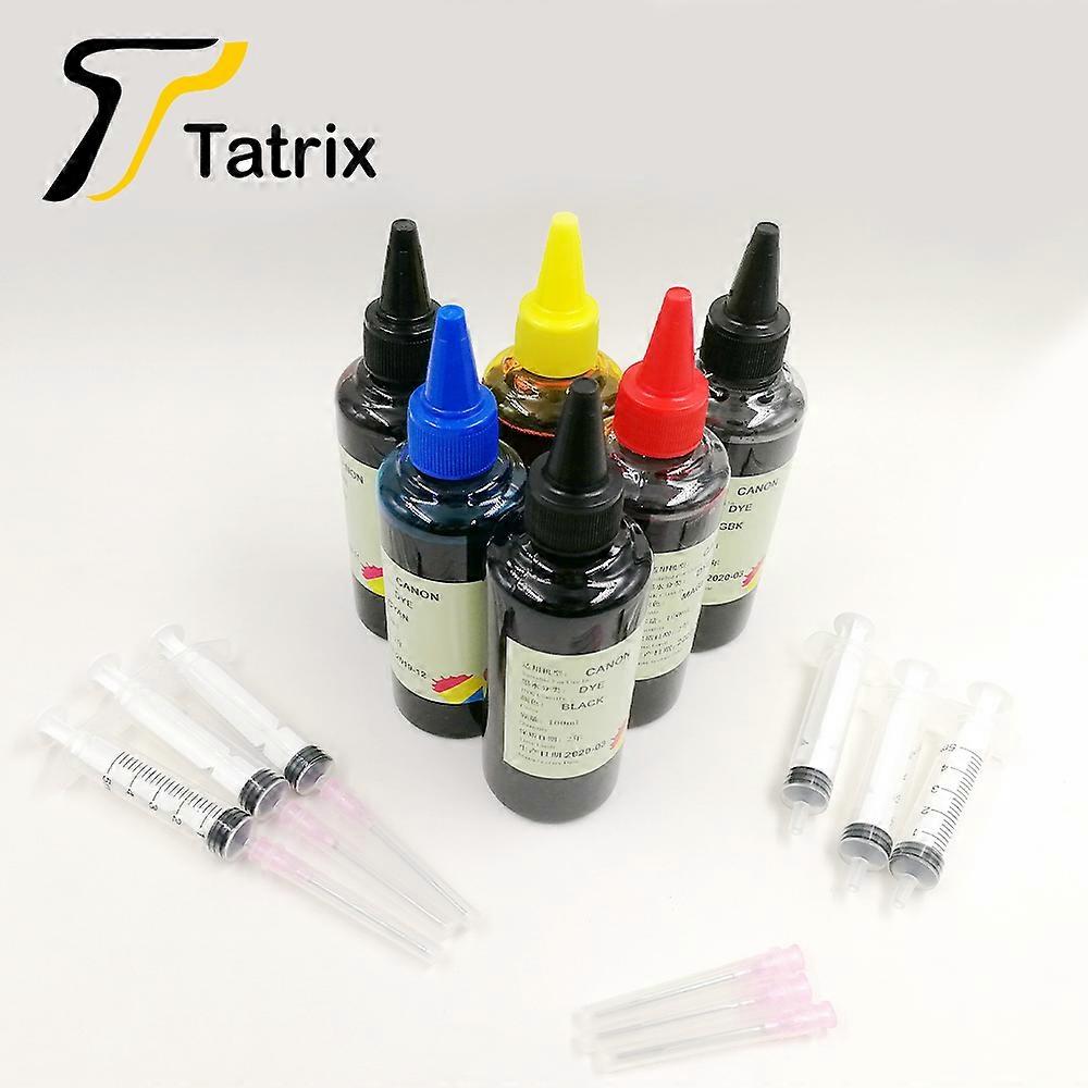 Tatrix 4 lahve 100ML Canon série Náplňový inkoust pro kazety Canon, Dye Ink Photo Ink pro stolní tiskárnu Canon / All-in-One tiskárnu