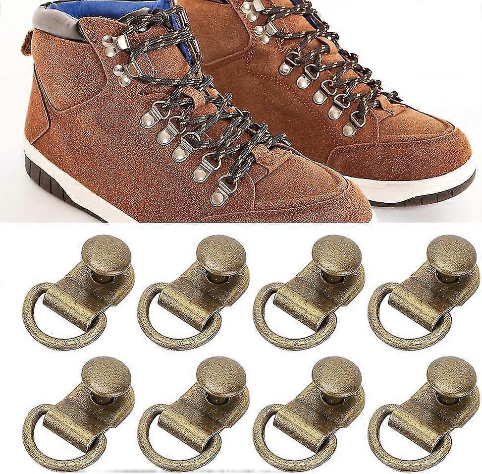 Asiv 100 set gancio laccio scarpe, anello ad anello con rivetti, stivale da scarpe fibbia laccio da scarpe gancio Dring occhiello fibbia ottone sca...