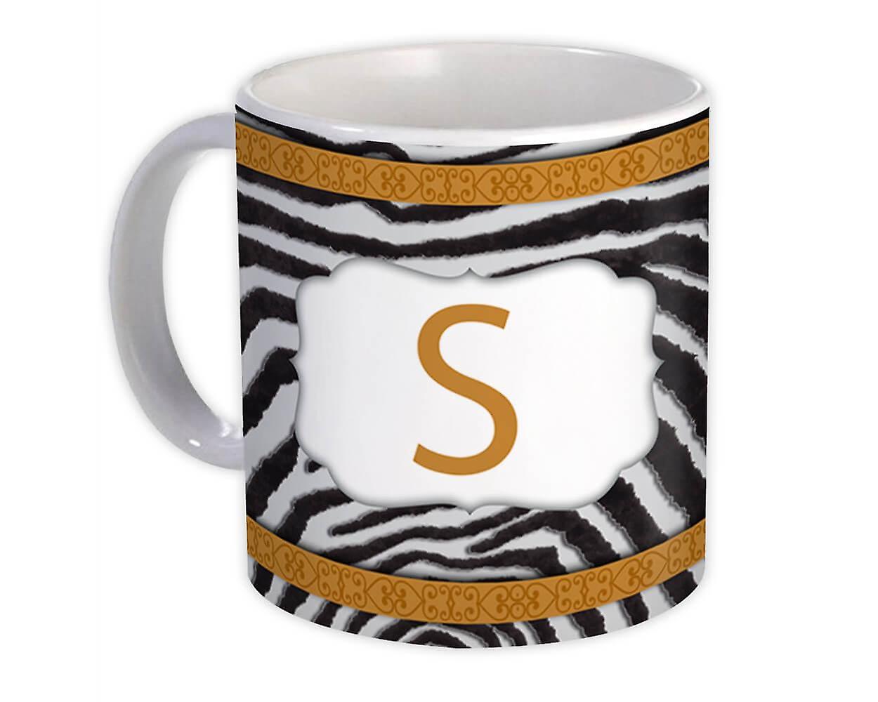 Gave krus: Monogram Brev S Zebra