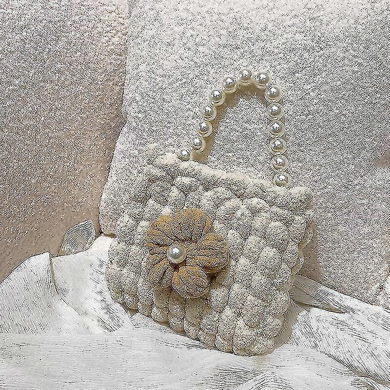 DIY محبوك حقيبة الكروشيه كيت لطيف زهرة على ظهره صنع كيت لحقيبة الكروشيه محبوك دي بيرل حمل حقيبة