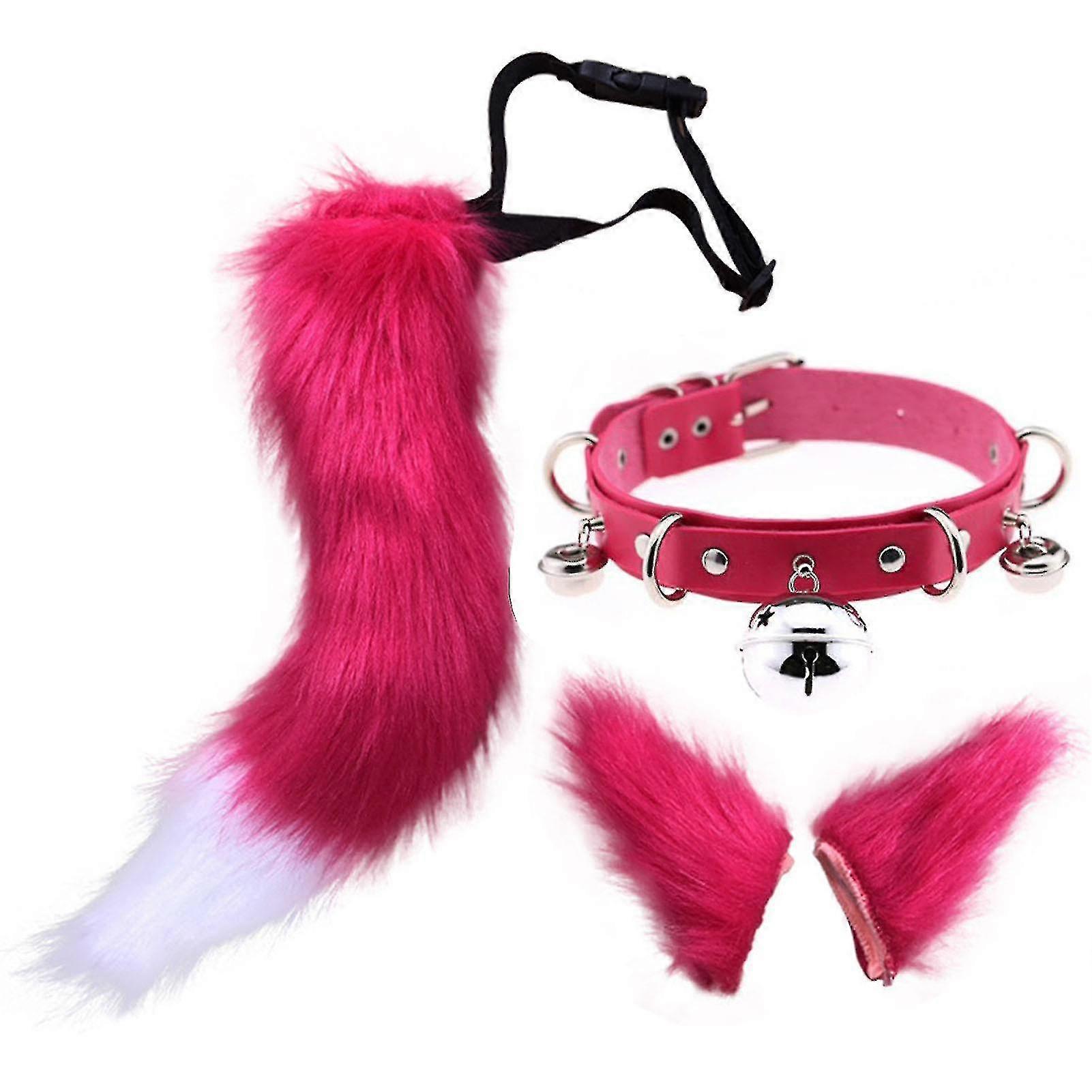 Hårklämmor Cocker Tail Animal Element Justerbar fuskpäls Solid Wolf Tail Ears Krage för