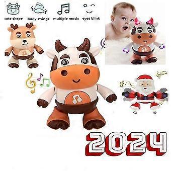Baby Cow / Santa Claus Musical Leker Dancing Walking leketøy med musikk og LED-lys, 100% nytt