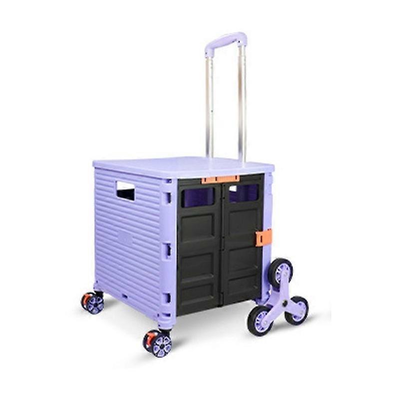 Foldable with Wheels, 54L/45KG Multifunctional and Durable Large Capacity Utility Cart with Telescopic Handle and 4 Removable Swivel Wheels for Shoppi