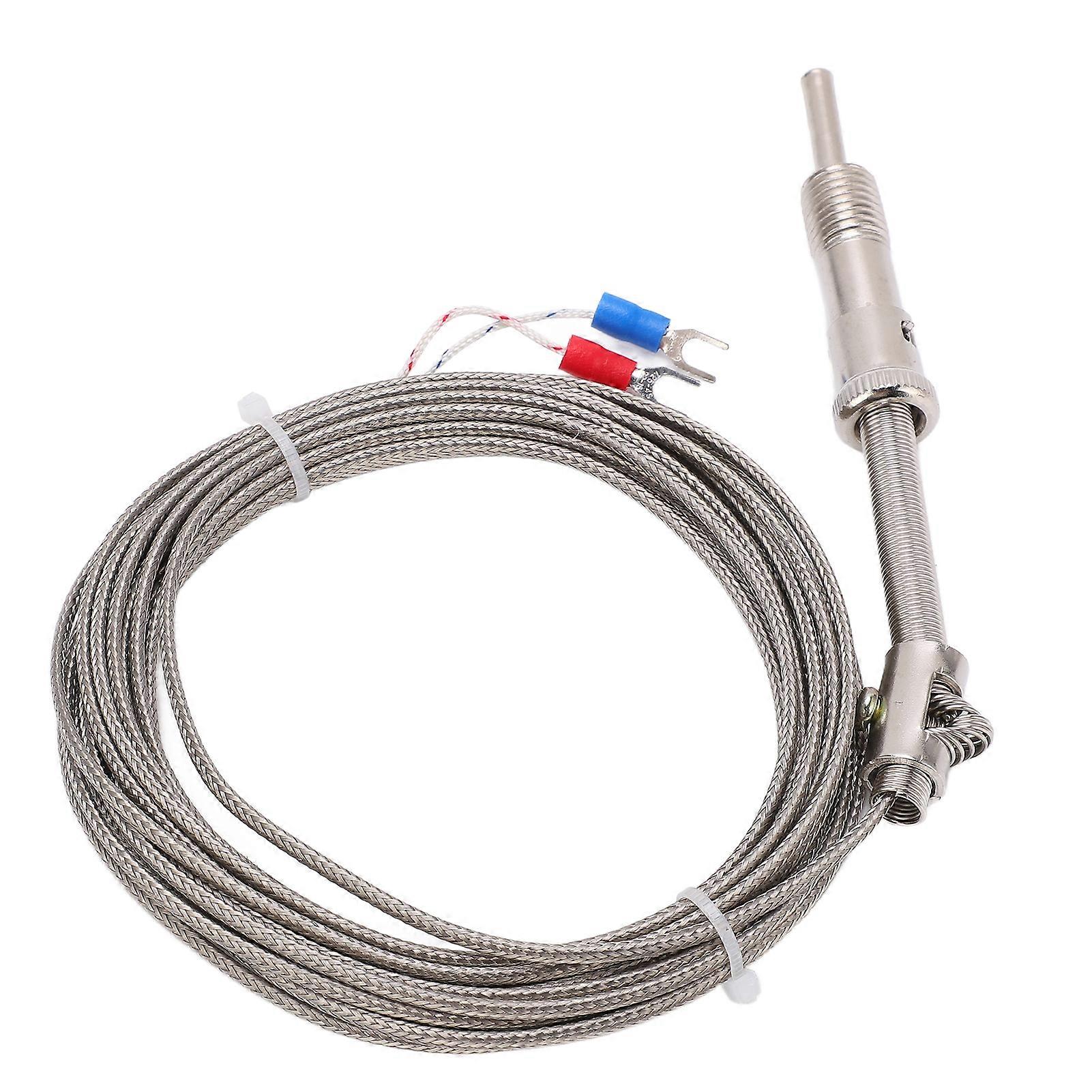 K Type Compression Spring Thermocouple Shielded Thermocouple Wire Probe compatible Factory5 Meter_