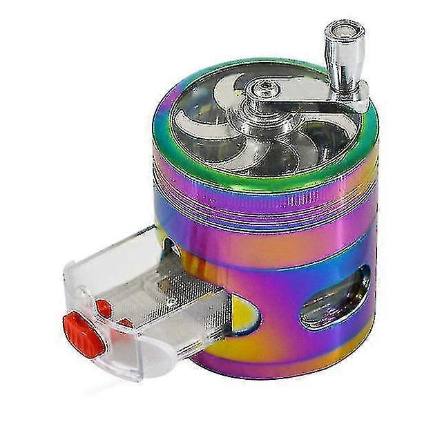 4 Layers Herb Grinder Smoke Crusher Crank Pollinator Spice Grinder With Drawer
